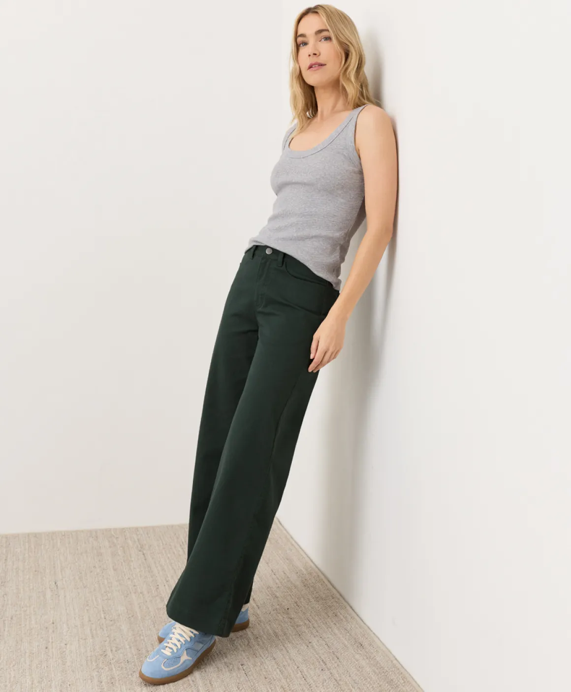 Organic Stretch Twill Wide Leg Pant