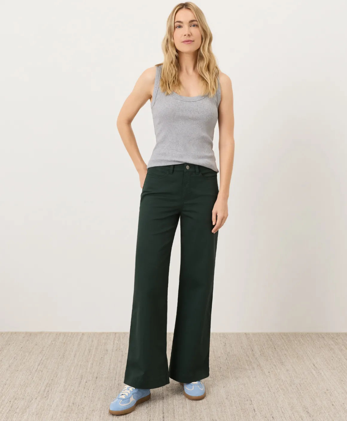 Organic Stretch Twill Wide Leg Pant