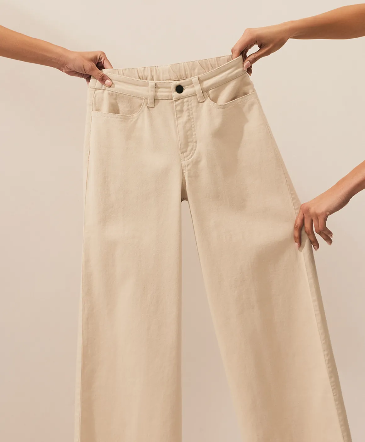 Organic Stretch Twill Wide Leg Pant