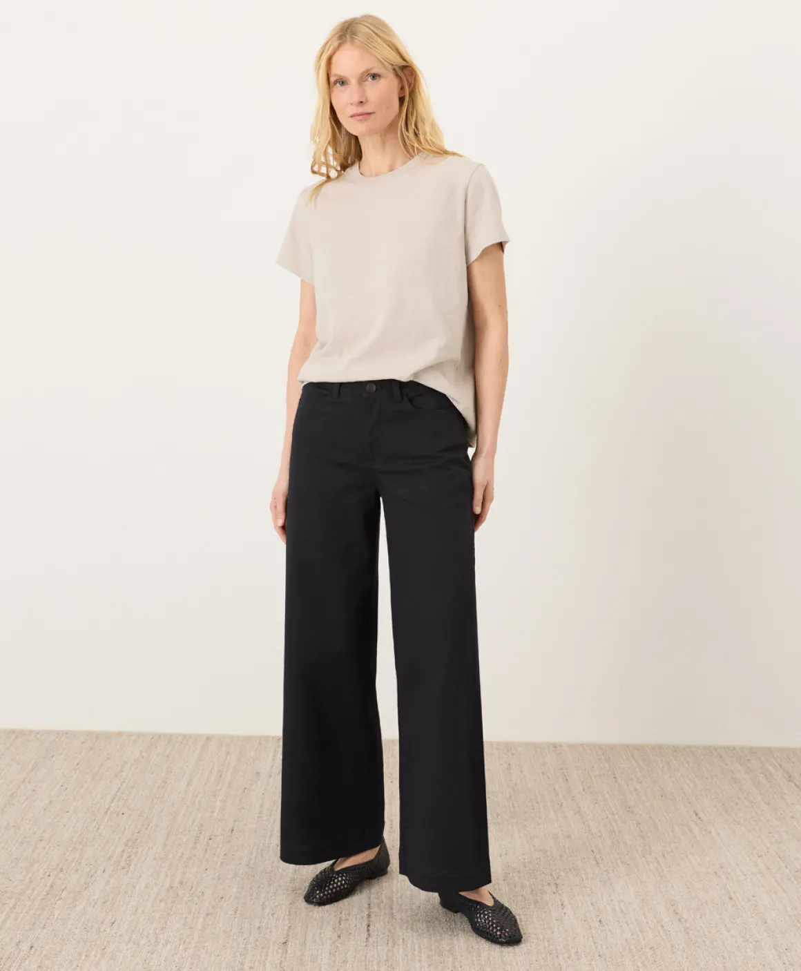 Organic Stretch Twill Wide Leg Pant