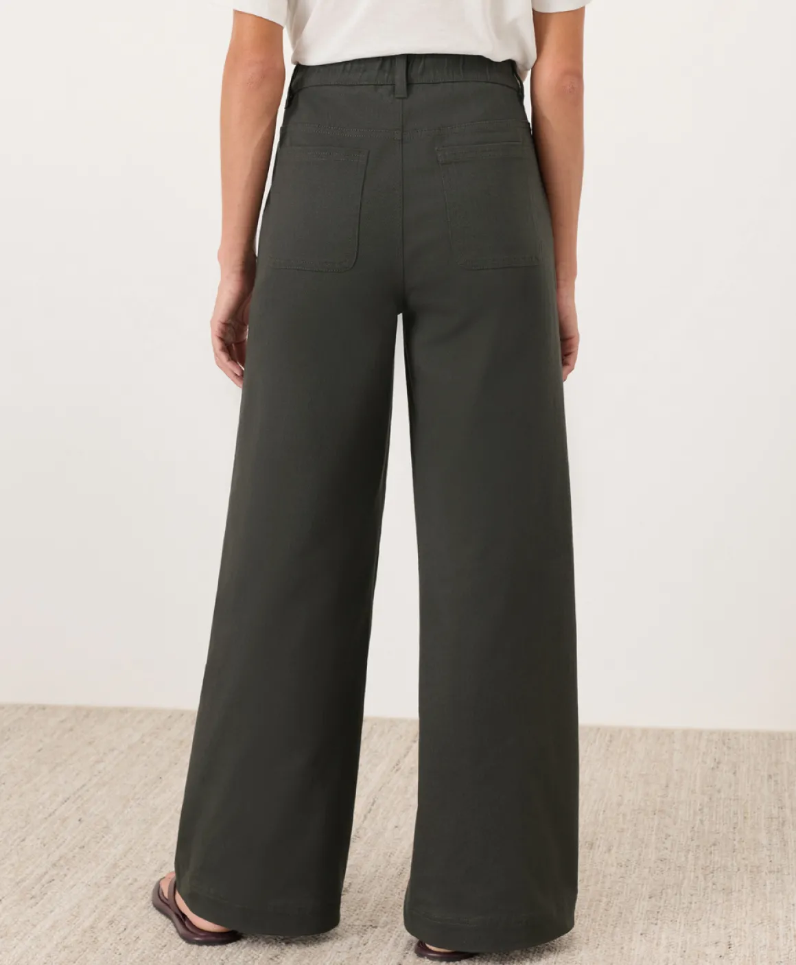 Organic Stretch Twill Wide Leg Pant
