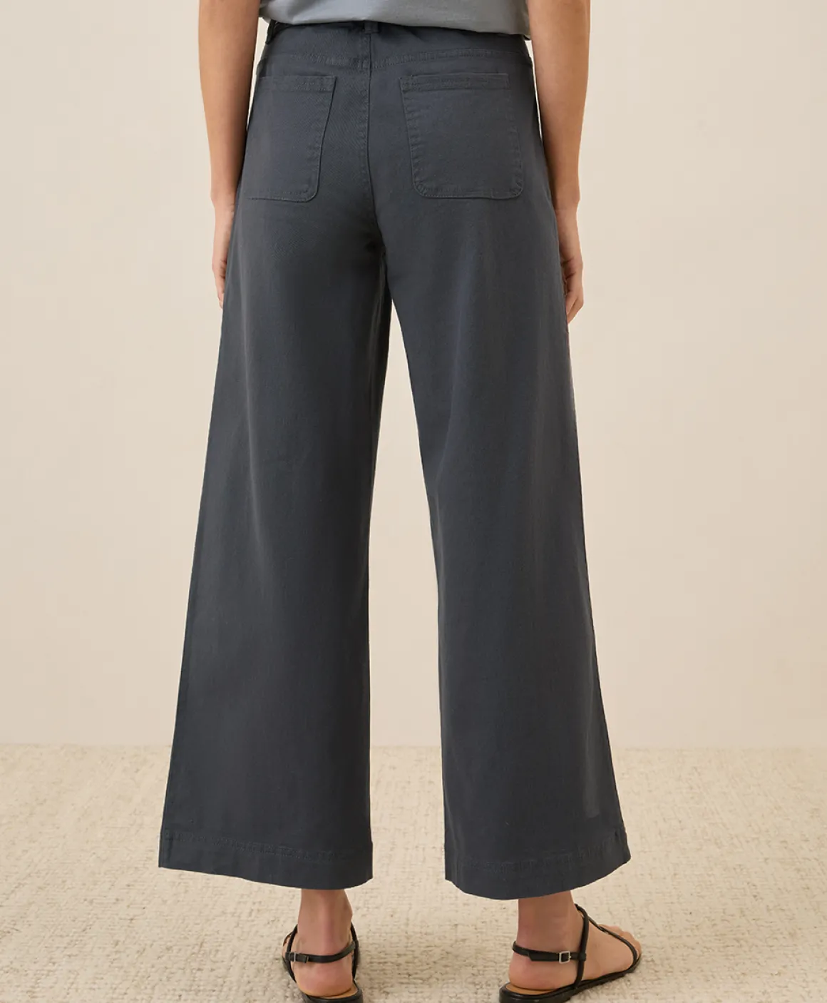 Organic Stretch Twill Wide Leg Pant