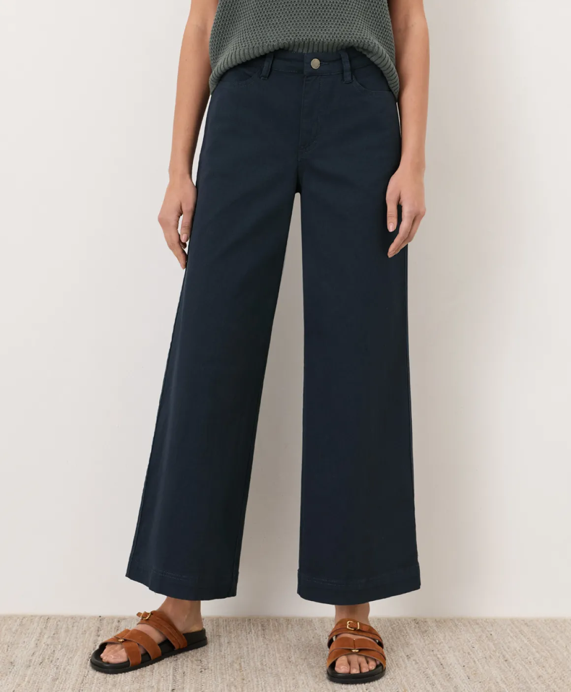 Organic Stretch Twill Wide Leg Pant