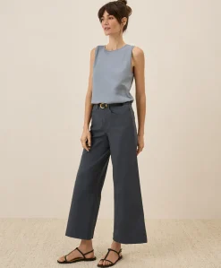 Organic Stretch Twill Wide Leg Pant