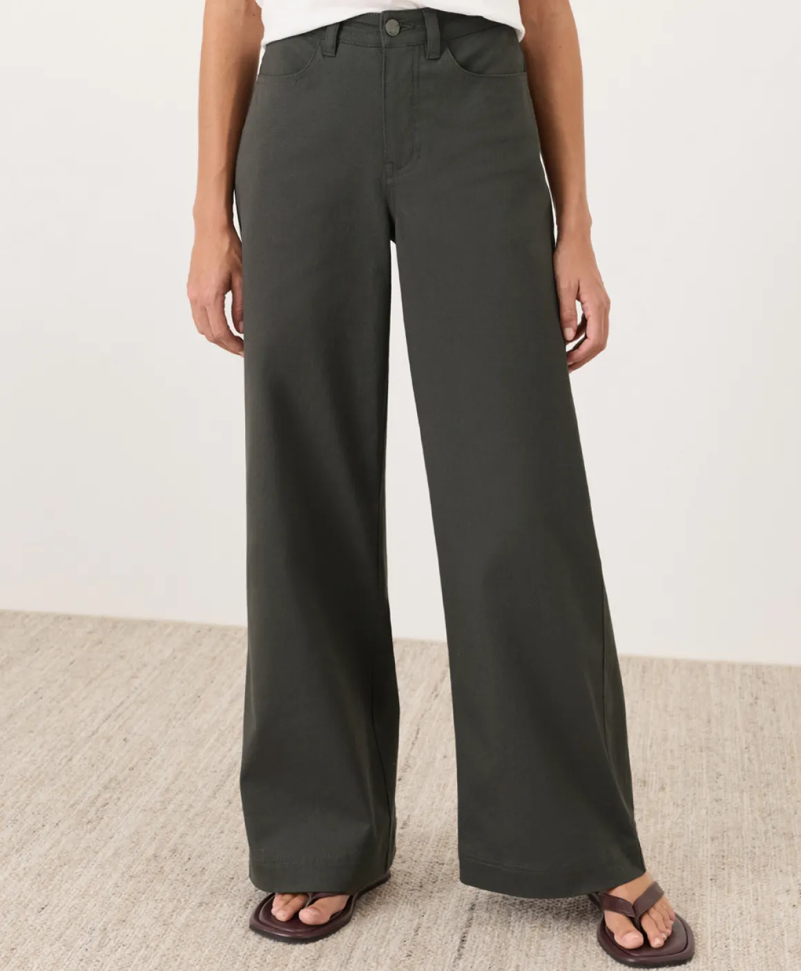 Organic Stretch Twill Wide Leg Pant
