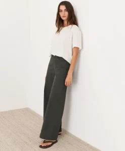 Organic Stretch Twill Wide Leg Pant