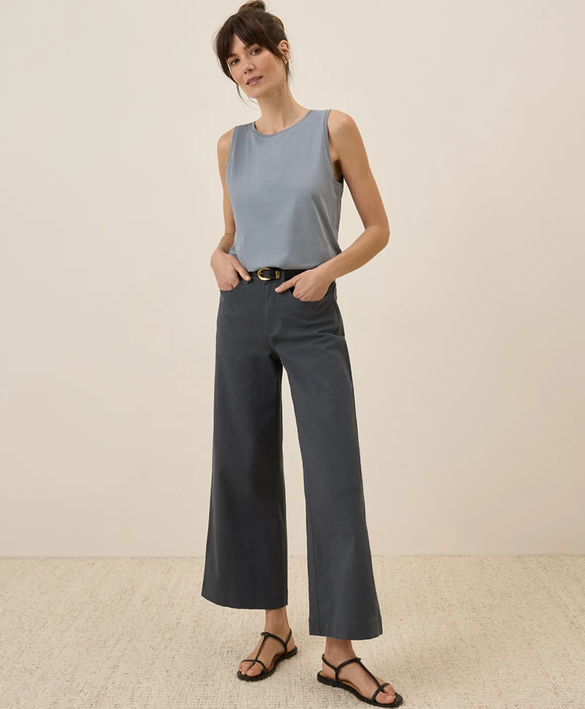 Organic Stretch Twill Wide Leg Pant