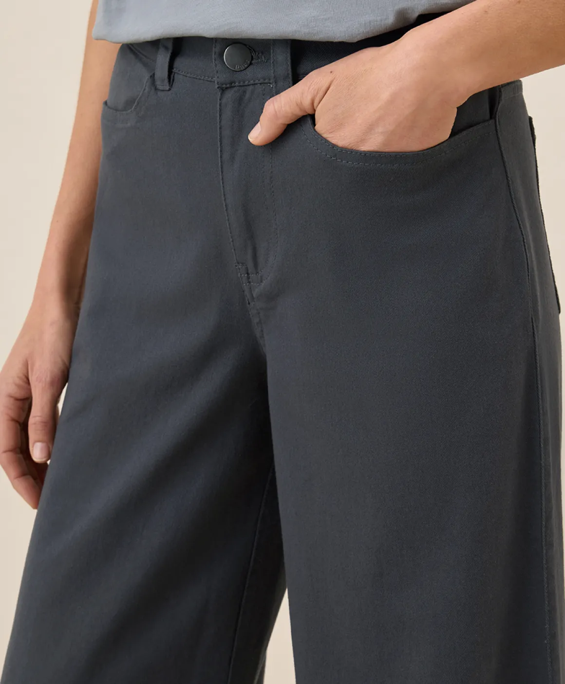 Organic Stretch Twill Wide Leg Pant