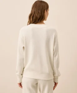 Organic Thermal Waffle Henley Pullover