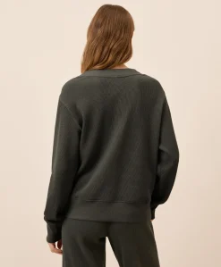 Organic Thermal Waffle Henley Pullover