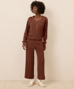 Organic Thermal Waffle Wide Leg Pant