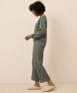 Organic Thermal Waffle Wide Leg Pant