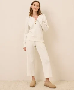 Organic Thermal Waffle Wide Leg Pant