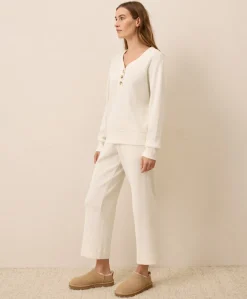 Organic Thermal Waffle Wide Leg Pant