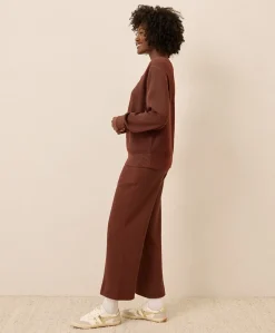 Organic Thermal Waffle Wide Leg Pant