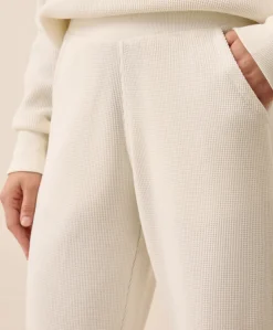 Organic Thermal Waffle Wide Leg Pant