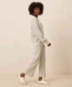 Organic Thermal Waffle Wide Leg Pant