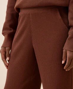 Organic Thermal Waffle Wide Leg Pant
