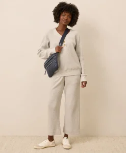 Organic Thermal Waffle Wide Leg Pant