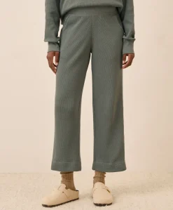 Organic Thermal Waffle Wide Leg Pant