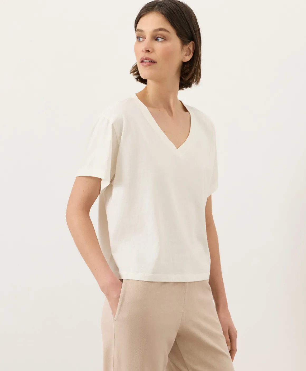 Organic Vintage Jersey V-Neck Tee