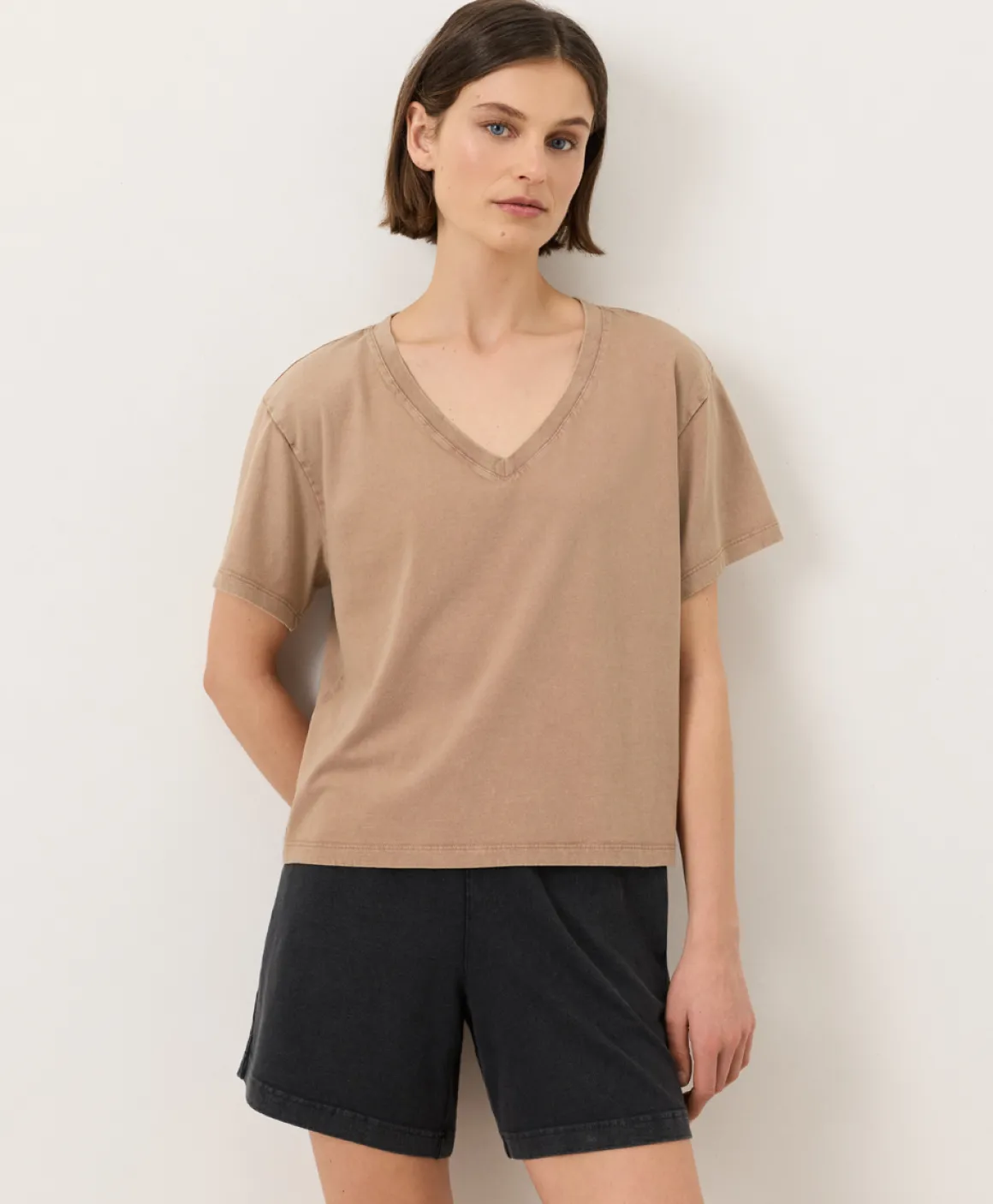Organic Vintage Jersey V-Neck Tee